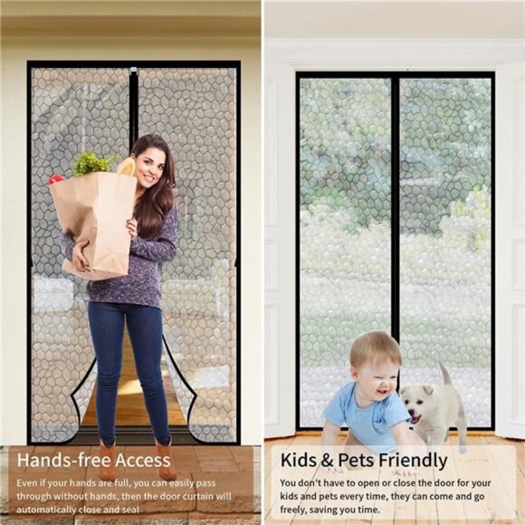 Magnetic Thermal Insulated Door Curtain 32 x 80 inch, Transparent Door Cover - Picture 5 of 8